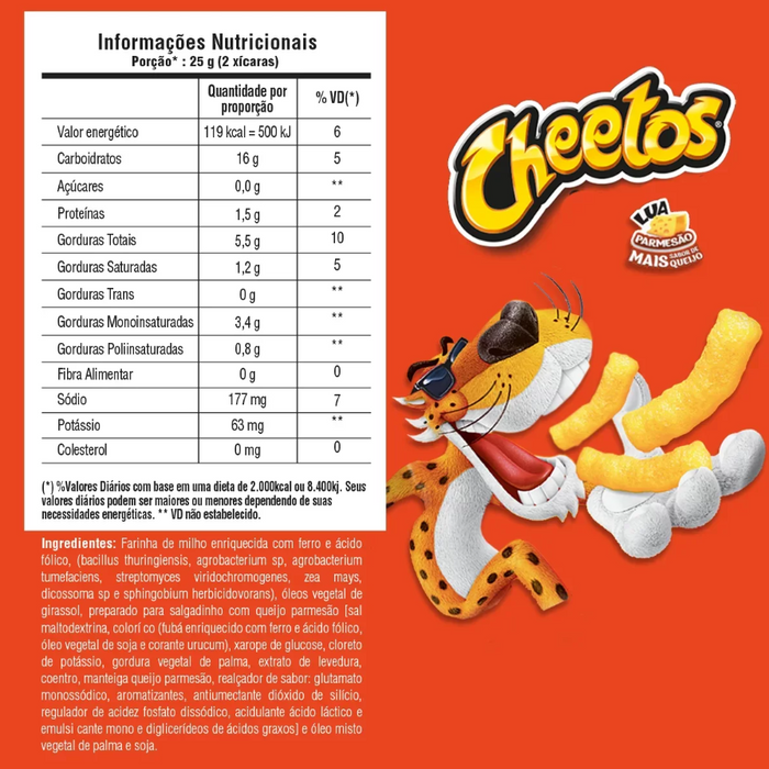 Elma Chips Cheetos Lua Parmesao 125g - Creamy Cheese Flavored Snack