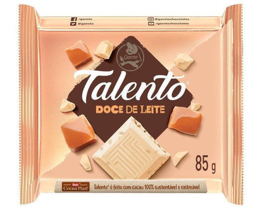 Garoto Talento Chocolate Branco com Doce de leite 95gr - White Chocolate with Dulce de Leche 85gr - Hi Brazil Market