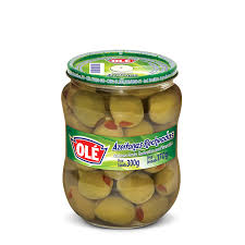 Azeitonas Verde Recheada 300g - Ole Pitted Green Olives 5.2 oz - Hi Brazil Market
