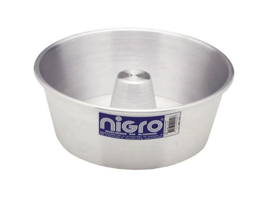 Nigro Forma para Pudim e Bolo de Aluminio Conica c/Tubo 20 cm x 2.0 litros - Round Aluminum Bakeware Pan with Hole - Hi Brazil Market