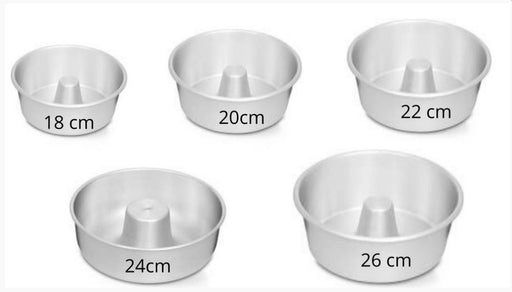 Nigro Forma para Pudim e Bolo de Aluminio Conica c/Tubo 18 cm x 1.5 litros - Round Aluminum Bakeware Pan with Hole - Hi Brazil Market
