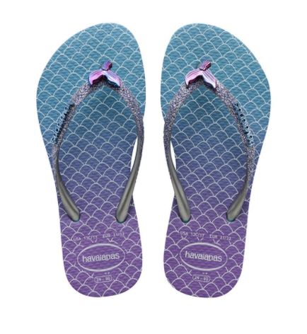 Havaianas Kid's Slim Glitter Sandal Blue Mermaid - Hi Brazil Market