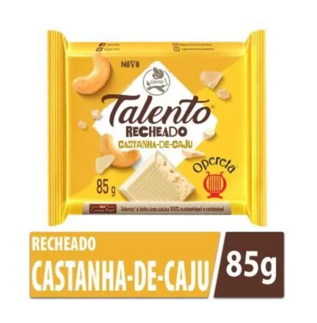 Garoto Talento Opereta - White Chocolate with Brazilian Nut 85g - Hi Brazil Market