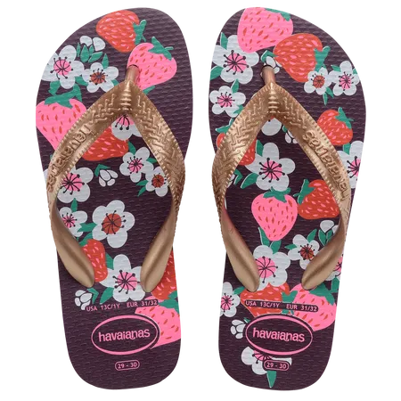 Havaianas Kid's Flip Flops Flores Rose Gold - Hi Brazil Market