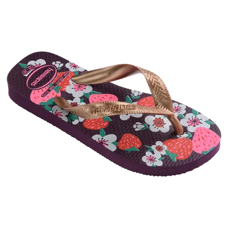 Havaianas Kid's Flip Flops Flores Rose Gold - Hi Brazil Market