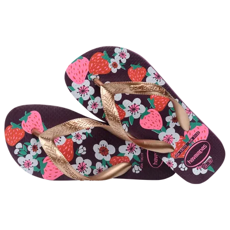 Havaianas Kid's Flip Flops Flores Rose Gold - Hi Brazil Market