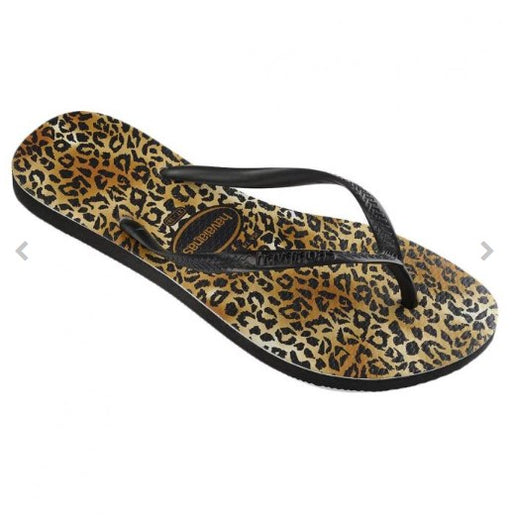 Havaianas Brazil Slim Flip Flop Animal Leopard Black - Hi Brazil Market