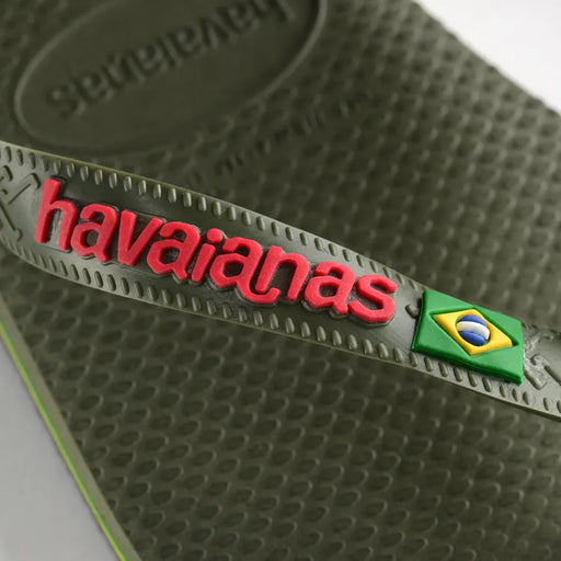 Havaianas Brazil Logo Flip Flops Moss Military Green - Hi Brazil Market