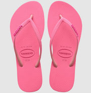 Havaianas Kid`s Slim Gliter Neon Macaron Pink - Flip Flop Macaron Pink - Hi Brazil Market