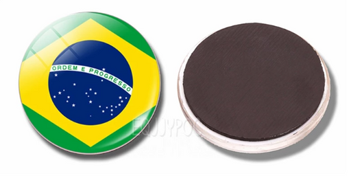 Brasil Ima de Geladeira Bandeira 3D - Fridge Magnet Flag - Hi Brazil Market