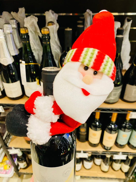 Papai Noel Decoracao Garrafa de Vinho - Santa Wine Bottle Decoration - Hi Brazil Market