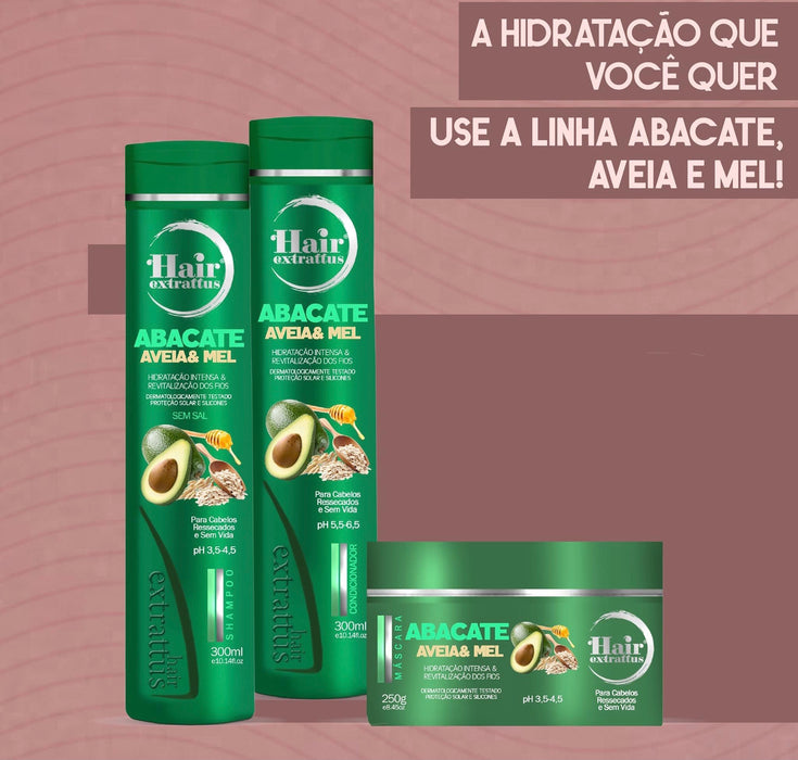 Hair Extrattus Linha Abacate Aveia & Mel - Hi Brazil Market