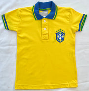 Brasil Camisa Polo Infantil Amarela - Brazil Kid Polo Shirt Yellow - Hi Brazil Market