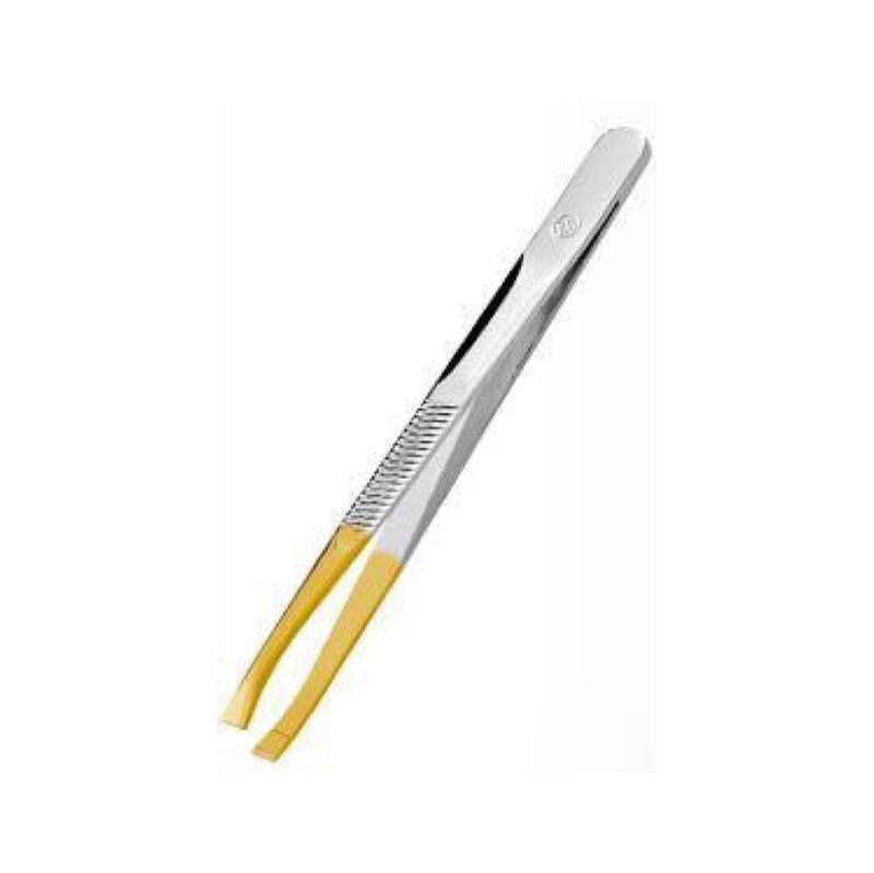 Mundial Tweezer Gold Straight Edge with Silver - Pinça Reta Dourada e Prateada - Hi Brazil Market