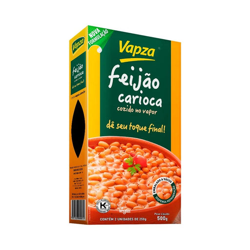 Vapza Feijao Carioca Cozido no Vapor 500g- Beans - Hi Brazil Market