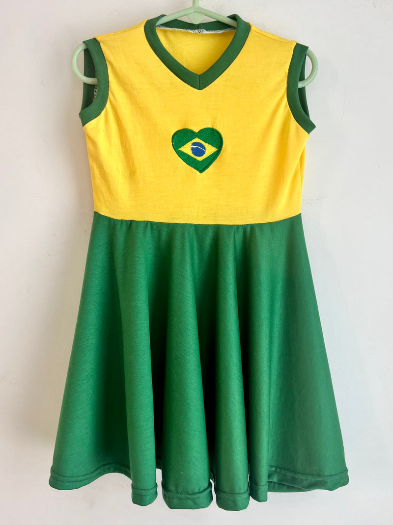 Brasil Vestido Infantil - Brazil Kid's Dress - Hi Brazil Market