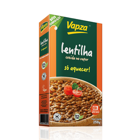 Vapza Lentilha Cozida no Vapor - 250g- Lentil - Hi Brazil Market