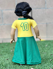 Brasil Vestido para Boneca - Brazil Doll Dress - Hi Brazil Market