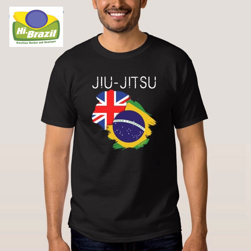 Brazil & England Flag Jiu-Jitsu T-Shirt (Brasil e Inglaterra) - Hi Brazil Market