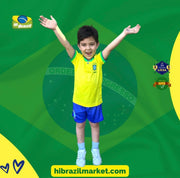Brasil Conjunto Futebol Infantil Amarelo Copa do Mundo - Brazil Kid's Soccer Set Yellow World Cup - Hi Brazil Market