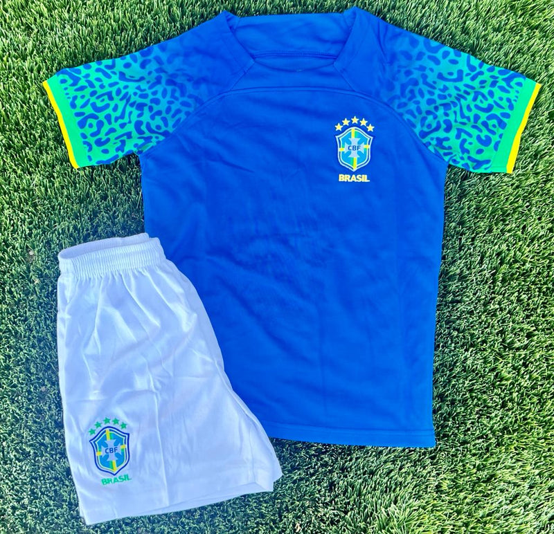 Brasil Conjunto Futebol Adulto Azul Copa do Mundo - Brazil Soccer Set Blue World Cup - Hi Brazil Market