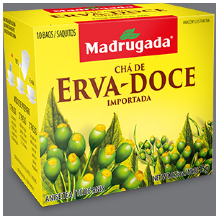 Madrugada Anise Tea 0.53oz 10 bags - Cha de Erva-Doce 15g - Hi Brazil Market