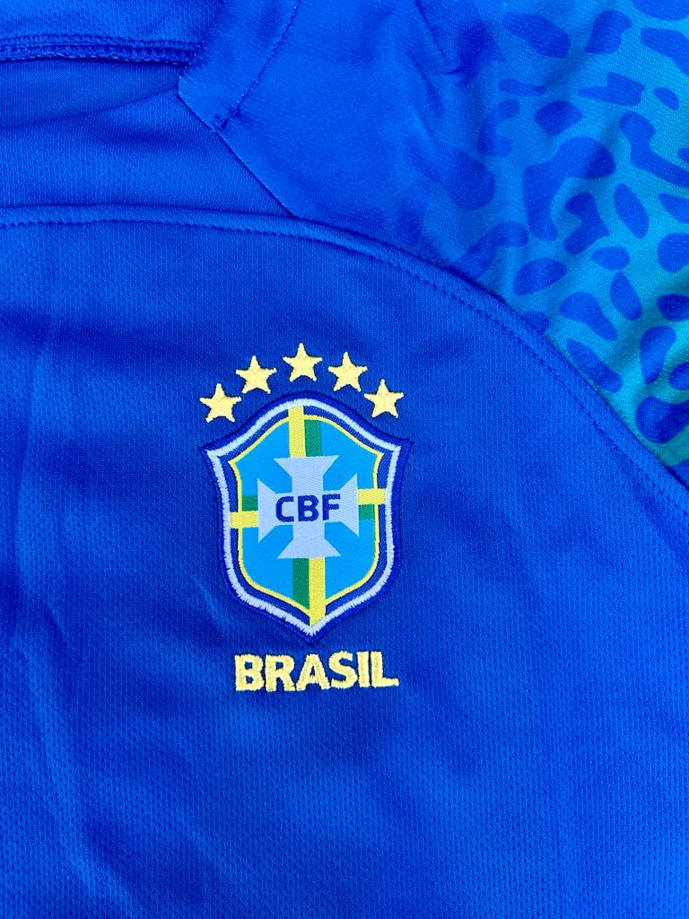Brasil Conjunto Futebol Adulto Azul Copa do Mundo - Brazil Soccer Set Blue World Cup - Hi Brazil Market