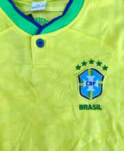 Brasil Conjunto Futebol Infantil Amarelo Copa do Mundo - Brazil Kid's Soccer Set Yellow World Cup - Hi Brazil Market