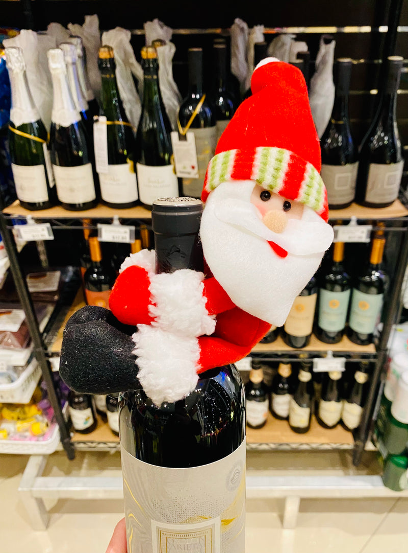 Papai Noel Decoracao Garrafa de Vinho - Santa Wine Bottle Decoration - Hi Brazil Market