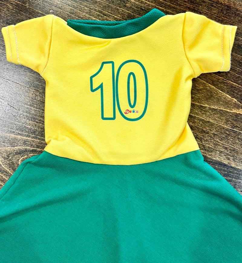 Brasil Vestido para Boneca - Brazil Doll Dress - Hi Brazil Market