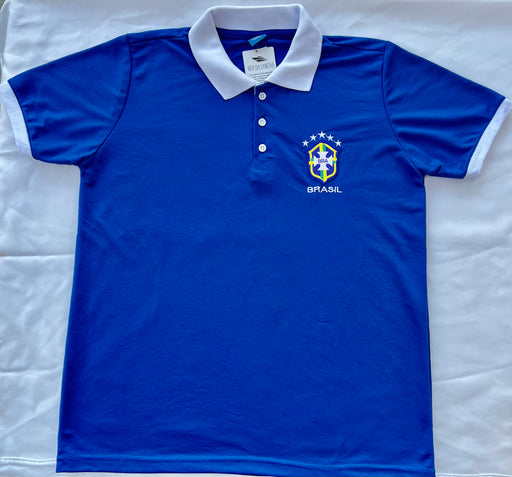 Brasil Camisa Polo Masculina Azul - Brazil Men Polo Shirt Blue - Hi Brazil Market