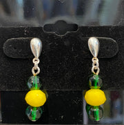 Brinco verde e amarelo - Green and yellow earring - Hi Brazil Market