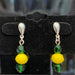 Brinco verde e amarelo - Green and yellow earring - Hi Brazil Market
