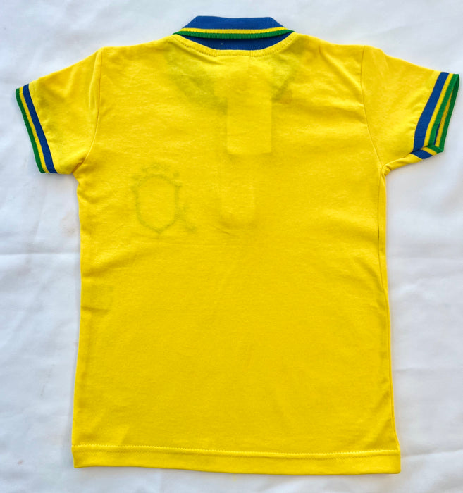 Brasil Camisa Polo Infantil Amarela - Brazil Kid Polo Shirt Yellow - Hi Brazil Market