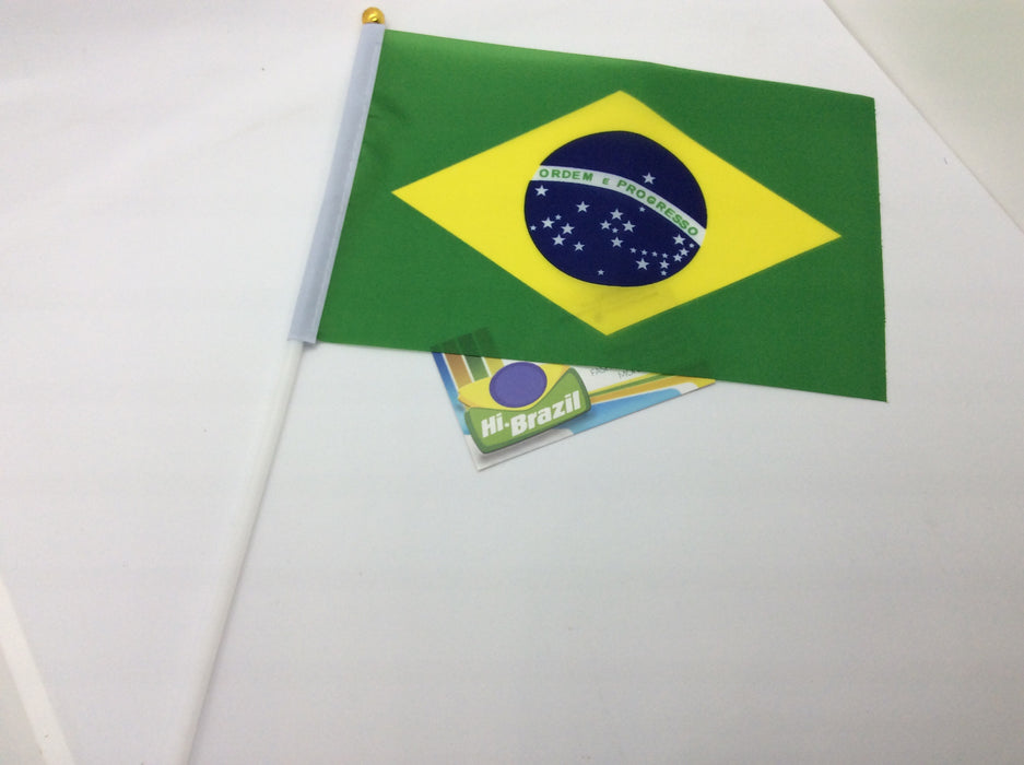 Brasil Bandeira de Mao 8x6 inches - Hand Flag - Hi Brazil Market