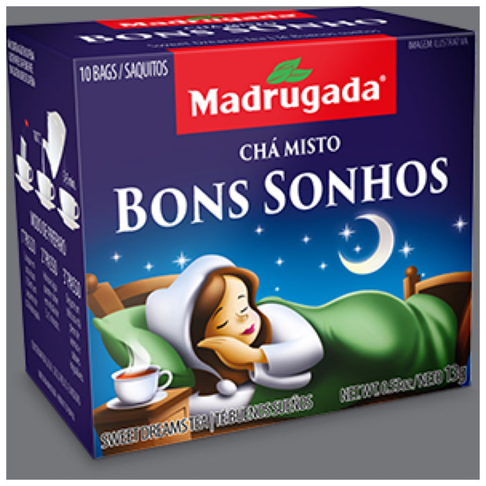 Madrugada Sweet Freams Tea 0.46oz 10 bags - Cha Bons Sonhos 13g