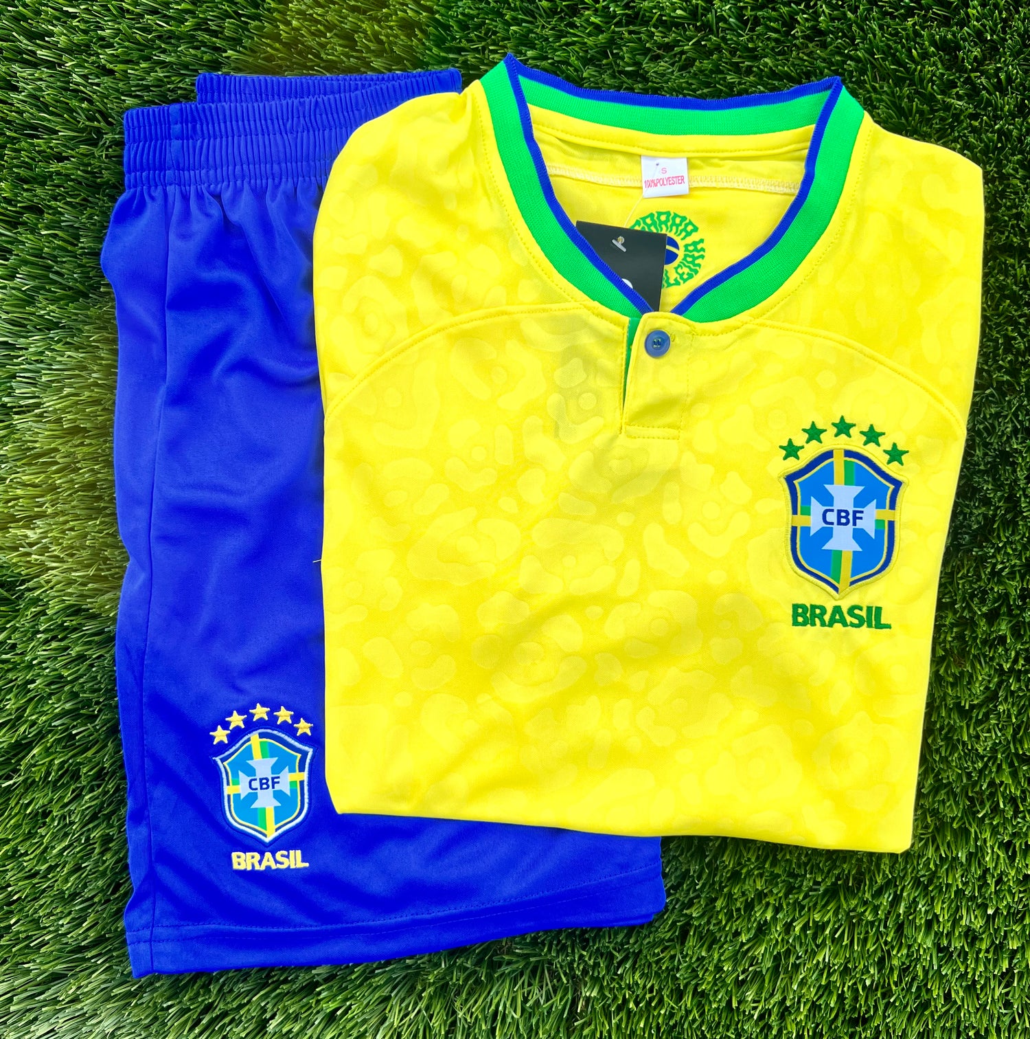 Brasil Conjunto Futebol Adulto Amarelo Copa do Mundo - Brazil Soccer Set Yellow World Cup - Hi Brazil Market