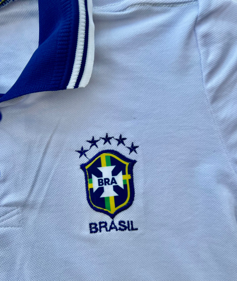 Brasil Camisa Polo Feminina Branca - Brazil Woman Polo Shirt White - Hi Brazil Market