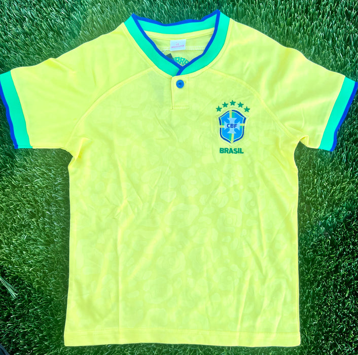 Brasil Conjunto Futebol Infantil Amarelo Copa do Mundo - Brazil Kid's Soccer Set Yellow World Cup - Hi Brazil Market