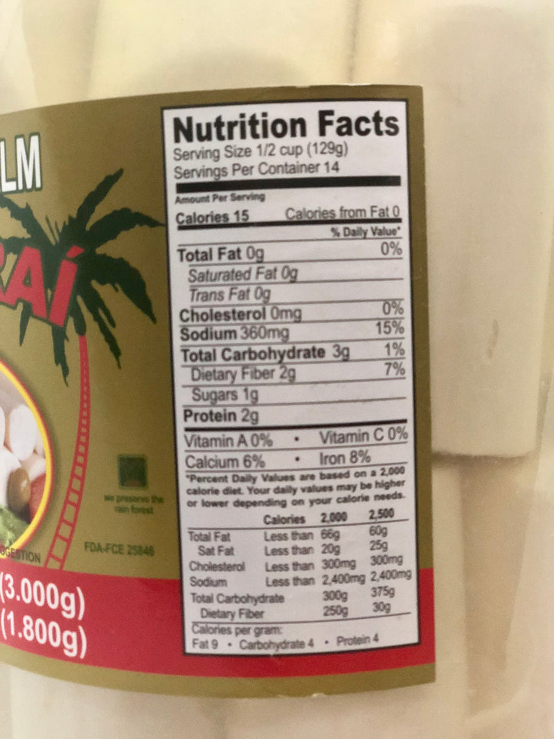 Caicarai Brazilian Whole Heart of Palm 1.8kg - Palmito Inteiro - Hi Brazil Market