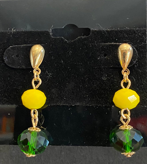 Brinco verde e amarelo - Green and yellow earring - Hi Brazil Market