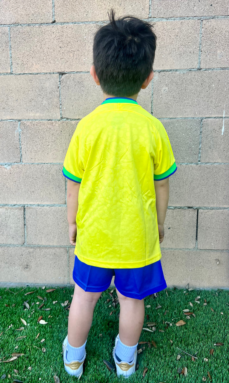 Brasil Conjunto Futebol Infantil Amarelo Copa do Mundo - Brazil Kid's Soccer Set Yellow World Cup - Hi Brazil Market
