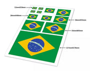 Bandeira do Brasil Cartela de Adesivos -Brazil Flag Stickers - Hi Brazil Market