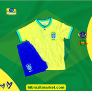 Brasil Conjunto Futebol Infantil Amarelo Copa do Mundo - Brazil Kid's Soccer Set Yellow World Cup - Hi Brazil Market