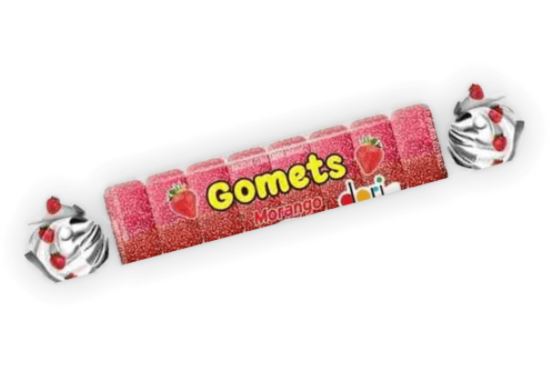 Dori Gomets Bala de Goma de Frutas/ Jujuba MORANGO - Assorted Fruit Flavored Jelly Rolls STRAWBERRY - Hi Brazil Market