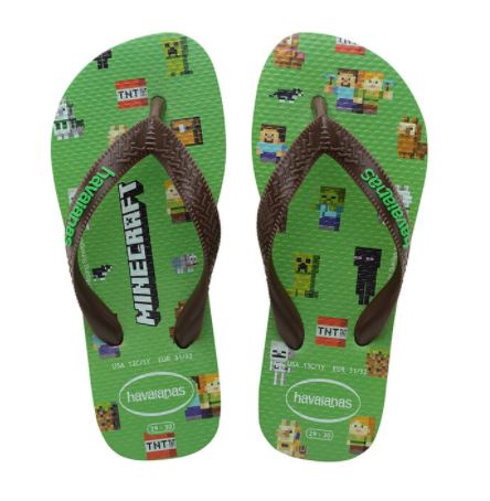 Havaianas Kid's Minecraft Flip Flops Green Minecraft - Hi Brazil Market