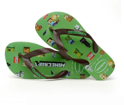 Havaianas Kid's Minecraft Flip Flops Green Minecraft - Hi Brazil Market