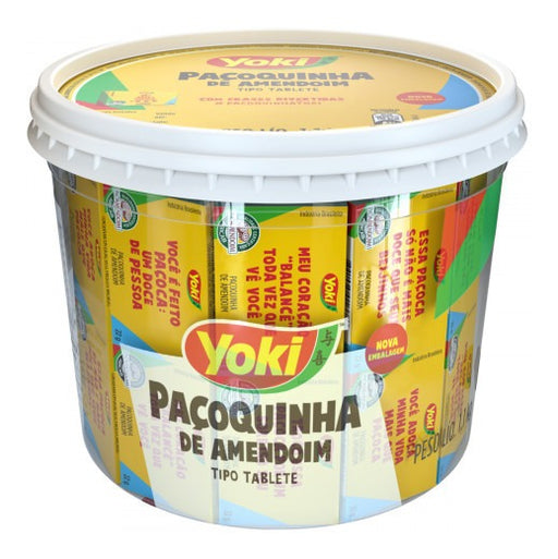 Yoki Pacoquinha Tablete 50 unidades 1.1Kg - Sweet Peanut Candy Bar 1.1kg - Hi Brazil Market