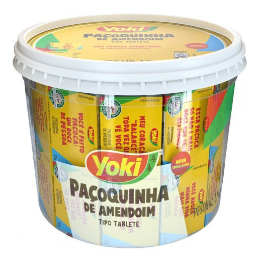 Yoki Pacoquinha Tablete 50 unidades 1.1Kg - Sweet Peanut Candy Bar 1.1kg - Hi Brazil Market