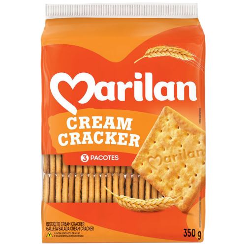 Marilan Biscoito Salgado Cream Cracker 350g - Cream Cracker Salt Biscuit - Hi Brazil Market